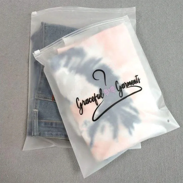 Custom Frosted Clothing Zip Bag - Custom Frosted Clothing Zip Bag - Image 2 of 8