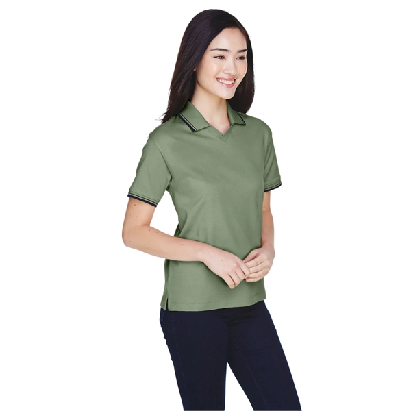 Devon & Jones Ladies' Tipped Perfect Pima Interlock Polo - Devon & Jones Ladies' Tipped Perfect Pima Interlock Polo - Image 6 of 18