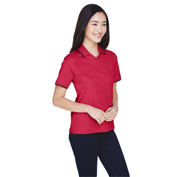 Devon & Jones Ladies' Tipped Perfect Pima Interlock Polo - Devon & Jones Ladies' Tipped Perfect Pima Interlock Polo - Image 10 of 18
