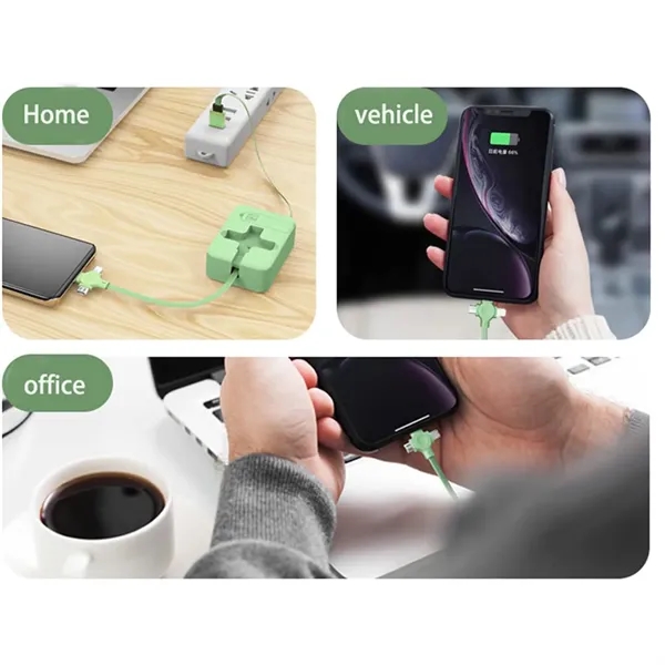 Retractable Multiple Charging Cord 3 in-1 Multi USB Cable - Retractable Multiple Charging Cord 3 in-1 Multi USB Cable - Image 2 of 4