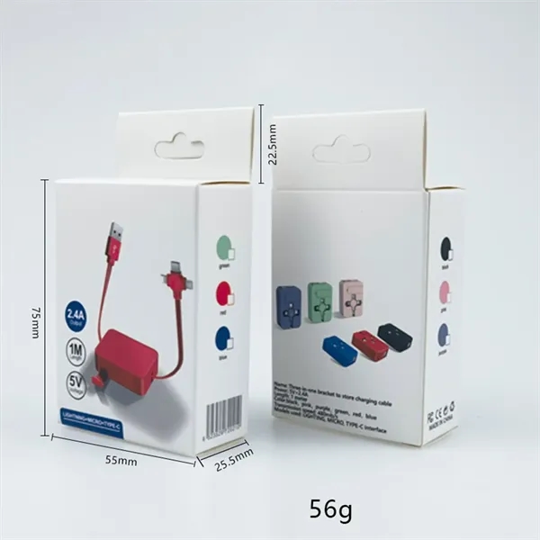 Retractable Multiple Charging Cord 3 in-1 Multi USB Cable - Retractable Multiple Charging Cord 3 in-1 Multi USB Cable - Image 3 of 4