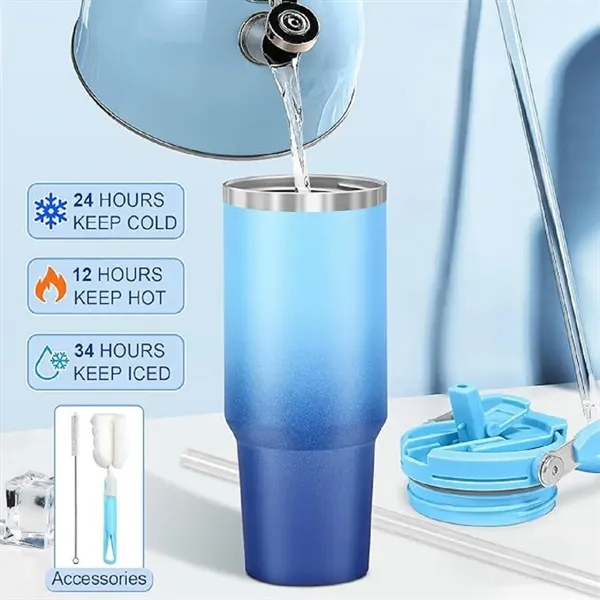 40 Oz Vacuum Insulated Water Bottle with Handle - 40 Oz Vacuum Insulated Water Bottle with Handle - Image 2 of 5