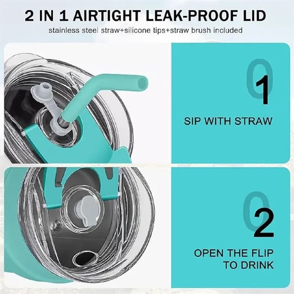 40 Oz Vacuum Insulated Water Bottle with Handle - 40 Oz Vacuum Insulated Water Bottle with Handle - Image 3 of 5