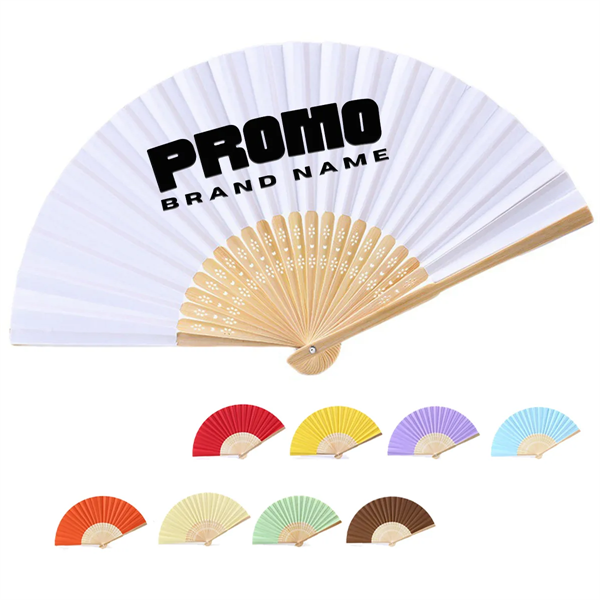 Custom Printing DIY Foldable Handheld Bamboo Paper Fan - Custom Printing DIY Foldable Handheld Bamboo Paper Fan - Image 0 of 3