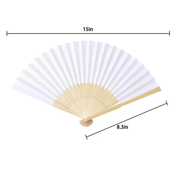 Custom Printing DIY Foldable Handheld Bamboo Paper Fan - Custom Printing DIY Foldable Handheld Bamboo Paper Fan - Image 1 of 3