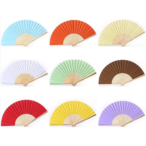 Custom Printing DIY Foldable Handheld Bamboo Paper Fan - Custom Printing DIY Foldable Handheld Bamboo Paper Fan - Image 3 of 3