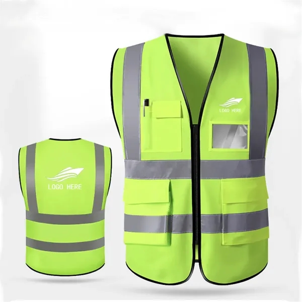 Multi-Pocket Reflective Safety Vest With Custom Logo