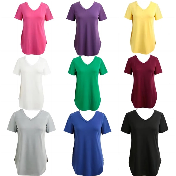 Customizable Diamond Cotton V-Neck Women's Tee