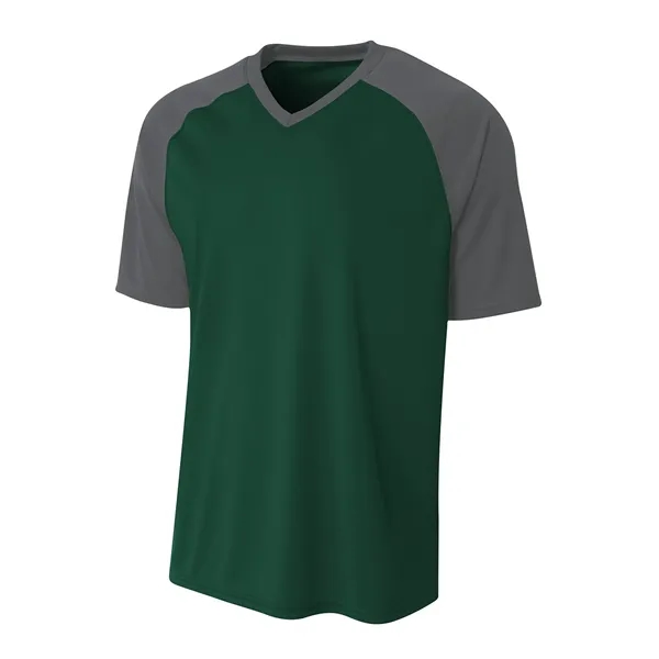 A4 Youth Polyester V-Neck Strike Jersey with Contrast Sle... - A4 Youth Polyester V-Neck Strike Jersey with Contrast Sle... - Image 19 of 31