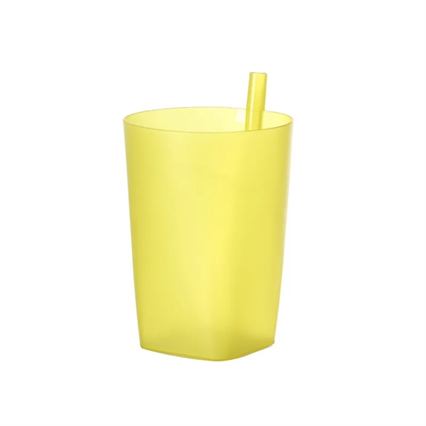12OZ Plastic Milk Cup with Straw - 12OZ Plastic Milk Cup with Straw - Image 0 of 1
