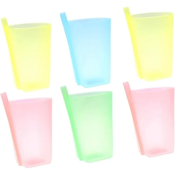 12OZ Plastic Milk Cup with Straw - 12OZ Plastic Milk Cup with Straw - Image 1 of 1
