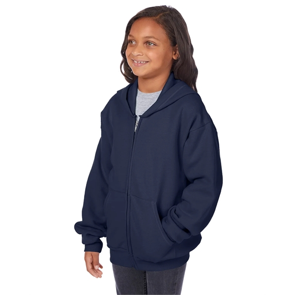 Hanes Youth EcoSmart® Full-Zip Hooded Sweatshirt - Hanes Youth EcoSmart® Full-Zip Hooded Sweatshirt - Image 54 of 55