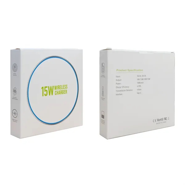 15W QI Certified Bamboo Charging Pad - 15W QI Certified Bamboo Charging Pad - Image 6 of 6