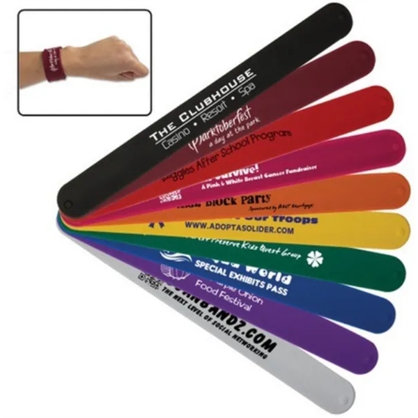 Custom Silicone Slap Bracelet - Custom Silicone Slap Bracelet - Image 1 of 5