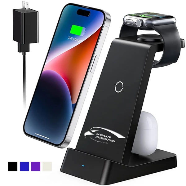 3-in-1 Phone Watch Earpods Wireless Charging Station - 3-in-1 Phone Watch Earpods Wireless Charging Station - Image 0 of 3