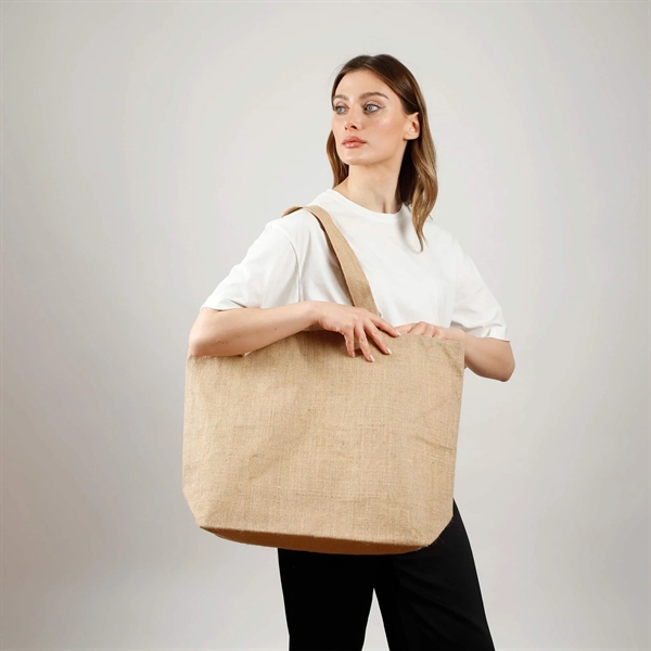 Jumbo Versatile Jute Tote Bag - Jumbo Versatile Jute Tote Bag - Image 10 of 11