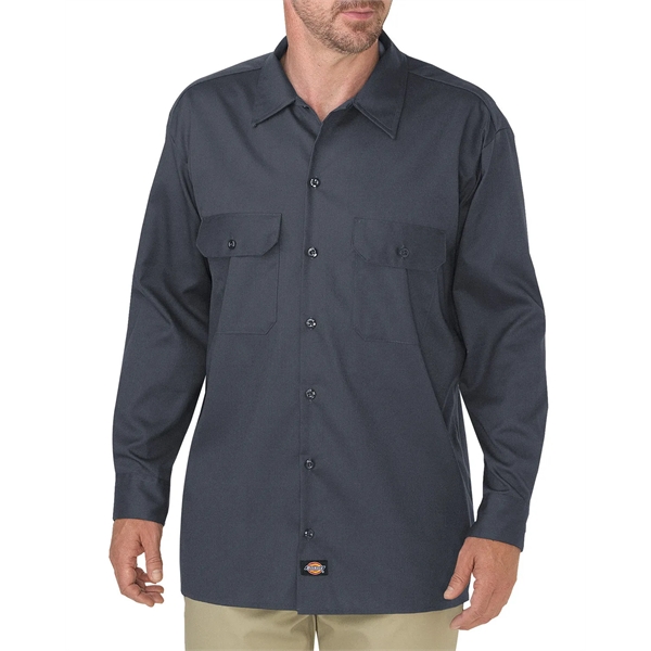 Dickies Men's FLEX Relaxed Fit Long-Sleeve Twill Work Shirt - Dickies Men's FLEX Relaxed Fit Long-Sleeve Twill Work Shirt - Image 2 of 7