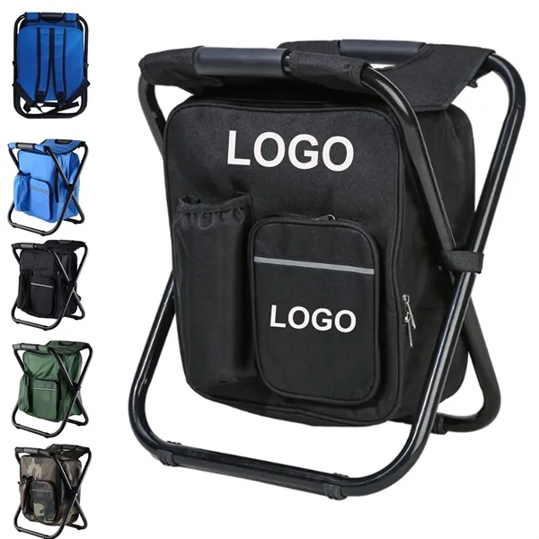 3-in-1 Foldable Oxford Camping Cooler Chair Backpack Stool - 3-in-1 Foldable Oxford Camping Cooler Chair Backpack Stool - Image 0 of 5