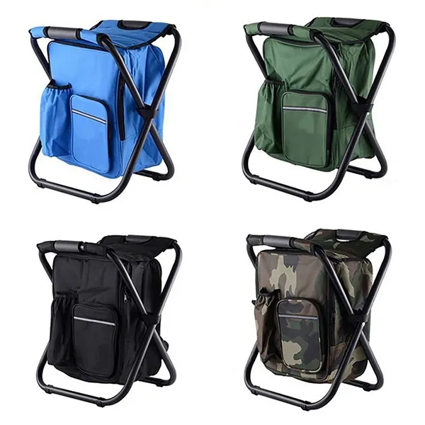 3-in-1 Foldable Oxford Camping Cooler Chair Backpack Stool - 3-in-1 Foldable Oxford Camping Cooler Chair Backpack Stool - Image 1 of 5