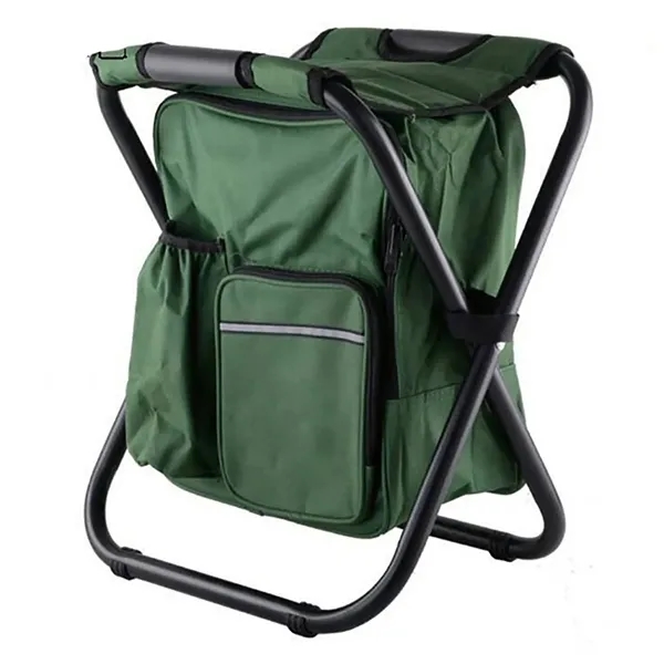 3-in-1 Foldable Oxford Camping Cooler Chair Backpack Stool - 3-in-1 Foldable Oxford Camping Cooler Chair Backpack Stool - Image 2 of 5