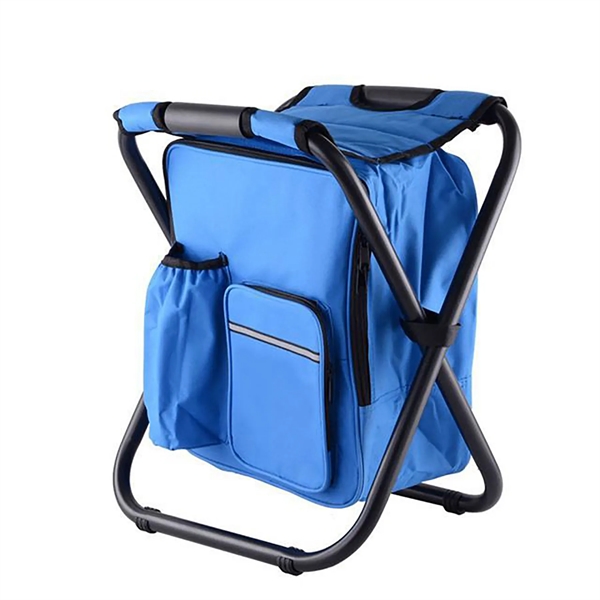 3-in-1 Foldable Oxford Camping Cooler Chair Backpack Stool - 3-in-1 Foldable Oxford Camping Cooler Chair Backpack Stool - Image 3 of 5