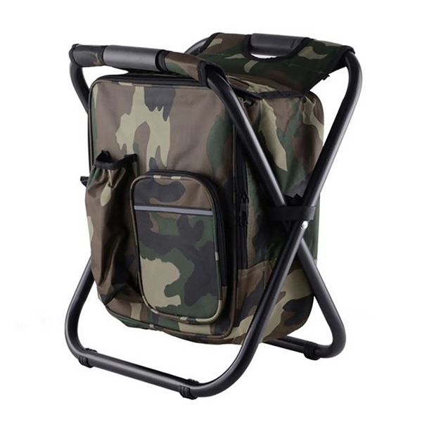 3-in-1 Foldable Oxford Camping Cooler Chair Backpack Stool - 3-in-1 Foldable Oxford Camping Cooler Chair Backpack Stool - Image 4 of 5