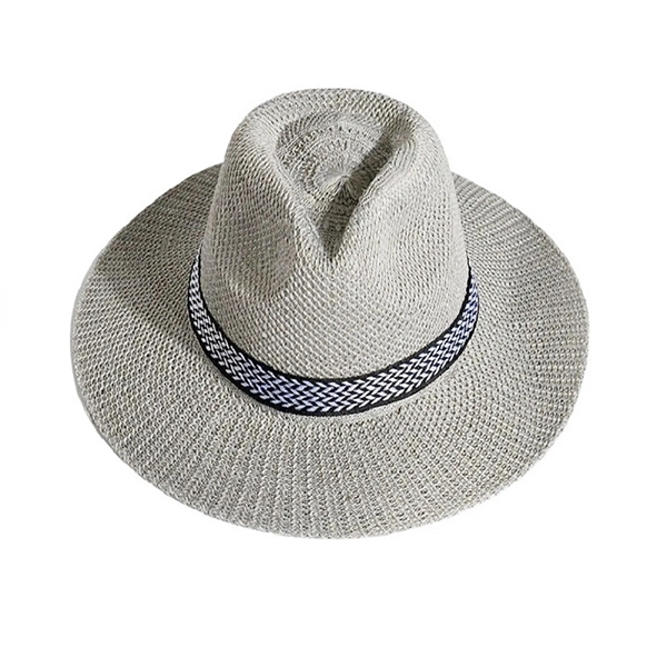 Lifeguard Sun Protective Wide Brim Panama Beach Straw Hat - Lifeguard Sun Protective Wide Brim Panama Beach Straw Hat - Image 3 of 6