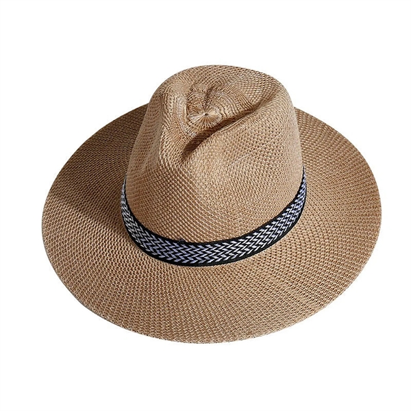 Lifeguard Sun Protective Wide Brim Panama Beach Straw Hat - Lifeguard Sun Protective Wide Brim Panama Beach Straw Hat - Image 4 of 6