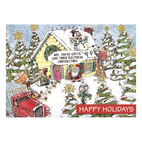 Electric Wishes Humorous Holiday Greeting Card - Electric Wishes Humorous Holiday Greeting Card - Image 0 of 0