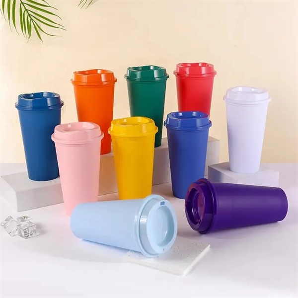 16oz Multi-Color Plastic Cup with Lid - 16oz Multi-Color Plastic Cup with Lid - Image 4 of 6