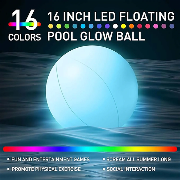 Glow Pool Toy  Inflatable Led Light-up Beach Ball - Glow Pool Toy  Inflatable Led Light-up Beach Ball - Image 1 of 4
