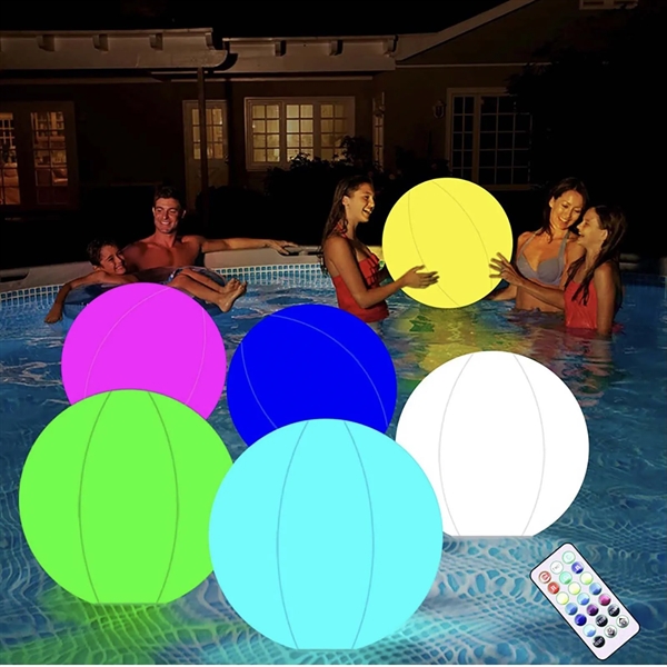 Glow Pool Toy  Inflatable Led Light-up Beach Ball - Glow Pool Toy  Inflatable Led Light-up Beach Ball - Image 3 of 4