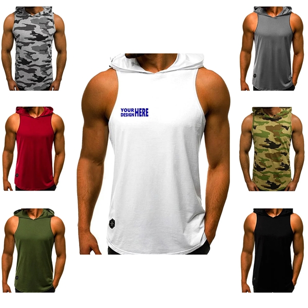 Men's Gym Sleeveless Hoodie - Men's Gym Sleeveless Hoodie - Image 0 of 14