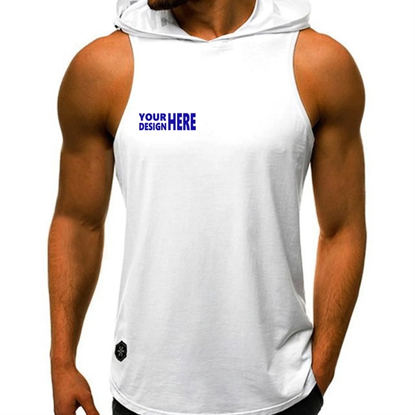 Men's Gym Sleeveless Hoodie - Men's Gym Sleeveless Hoodie - Image 1 of 14