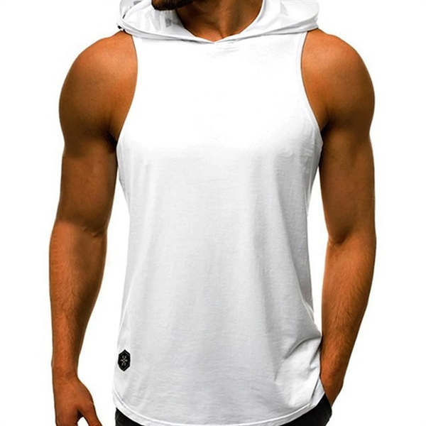Men's Gym Sleeveless Hoodie - Men's Gym Sleeveless Hoodie - Image 2 of 14