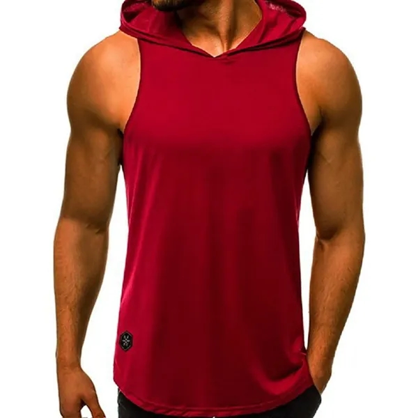 Men's Gym Sleeveless Hoodie - Men's Gym Sleeveless Hoodie - Image 4 of 14