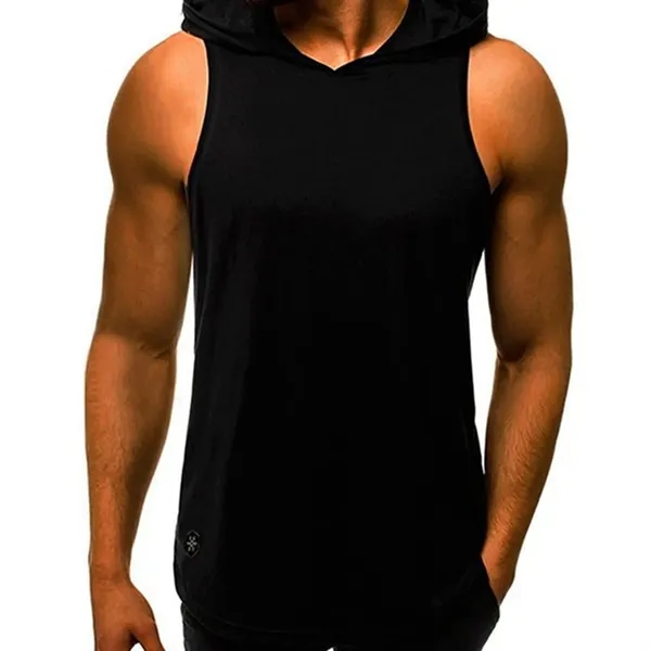 Men's Gym Sleeveless Hoodie - Men's Gym Sleeveless Hoodie - Image 6 of 14