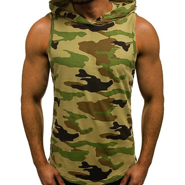 Men's Gym Sleeveless Hoodie - Men's Gym Sleeveless Hoodie - Image 10 of 14