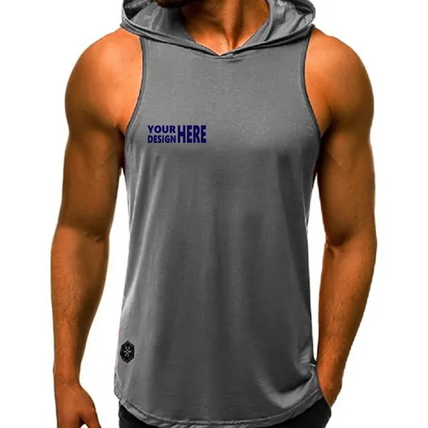 Men's Gym Sleeveless Hoodie - Men's Gym Sleeveless Hoodie - Image 11 of 14