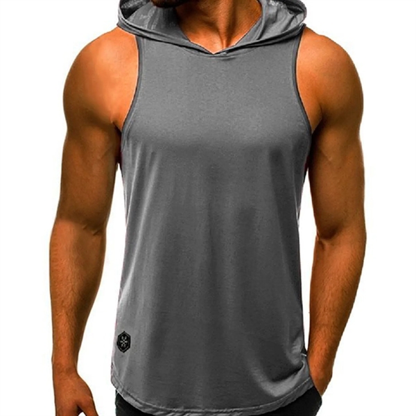 Men's Gym Sleeveless Hoodie - Men's Gym Sleeveless Hoodie - Image 12 of 14