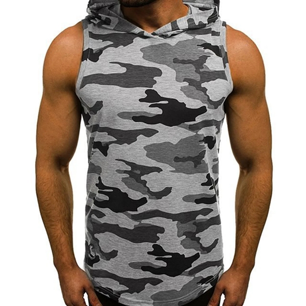 Men's Gym Sleeveless Hoodie - Men's Gym Sleeveless Hoodie - Image 14 of 14