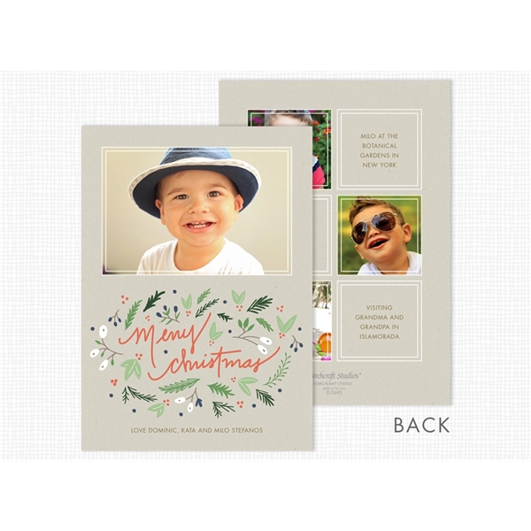 Merry Christmas Flat Photo Choice of Back Card