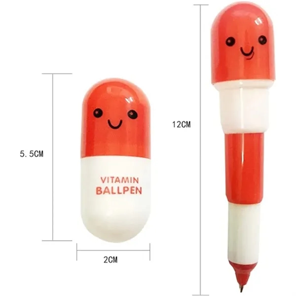 Retractable Vitamin Capsule Pill Ballpoint Pen - Retractable Vitamin Capsule Pill Ballpoint Pen - Image 1 of 4