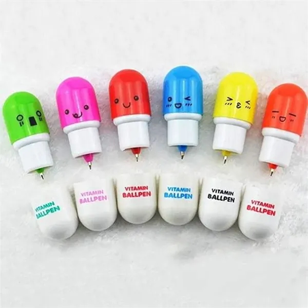 Retractable Vitamin Capsule Pill Ballpoint Pen - Retractable Vitamin Capsule Pill Ballpoint Pen - Image 2 of 4