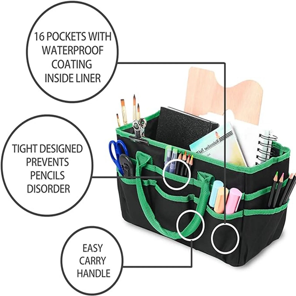 Craft and Art Organizer Tote Bag 600D Nylon Fabric Caddy - Craft and Art Organizer Tote Bag 600D Nylon Fabric Caddy - Image 3 of 4