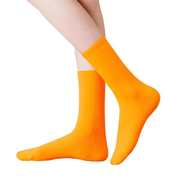 Cotton Mid-calf Socks with Embroidery Printing - Cotton Mid-calf Socks with Embroidery Printing - Image 1 of 4