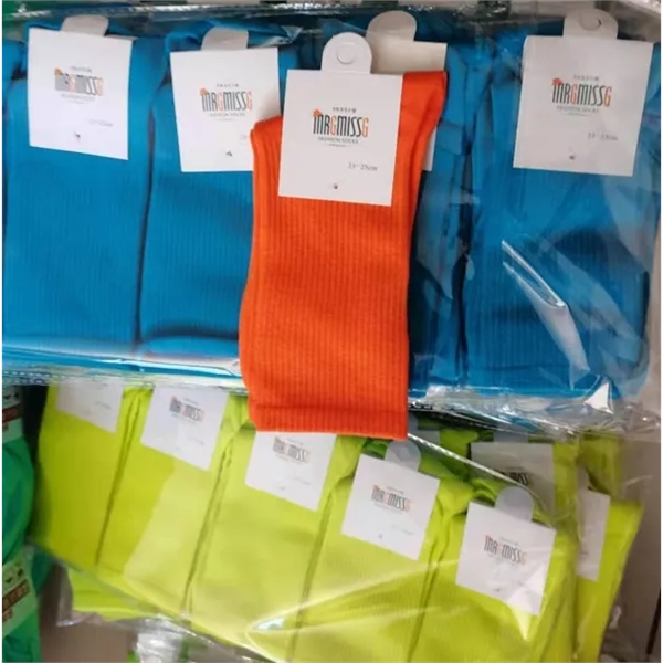 Cotton Mid-calf Socks with Embroidery Printing - Cotton Mid-calf Socks with Embroidery Printing - Image 2 of 4