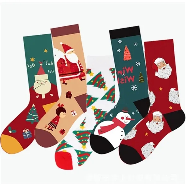 Cotton Mid-calf Socks with Embroidery Printing - Cotton Mid-calf Socks with Embroidery Printing - Image 4 of 4