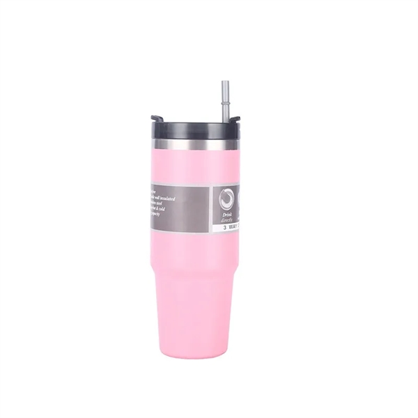 Tumbler with Handle and Straw Lid Insulated bottle - Tumbler with Handle and Straw Lid Insulated bottle - Image 1 of 11