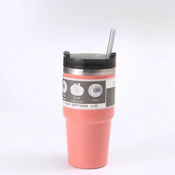 Tumbler with Handle and Straw Lid Insulated bottle - Tumbler with Handle and Straw Lid Insulated bottle - Image 3 of 11